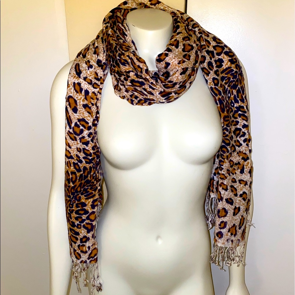 Tan and Purple Cheetah Print Scarf/Wrap